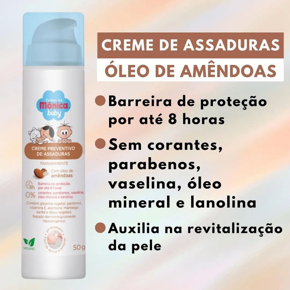 Creme Preventivo de Assaduras Turma da Mônica Baby Amêndoas 50g 50g 4