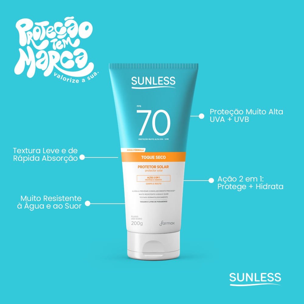 Protetor Solar Corporal Sunless Fps70 200g 200g 4