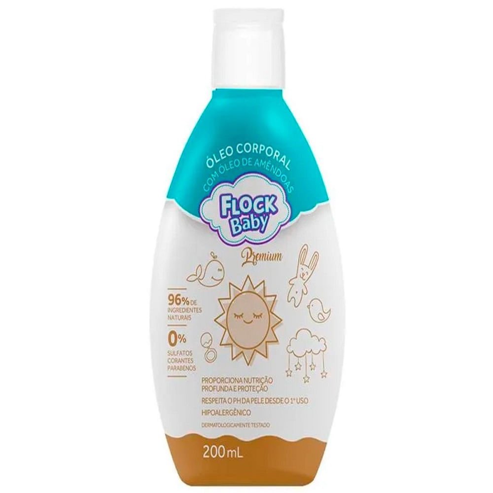 Óleo Corporal Infantil Flock Baby Premium 200ml 200ml 1