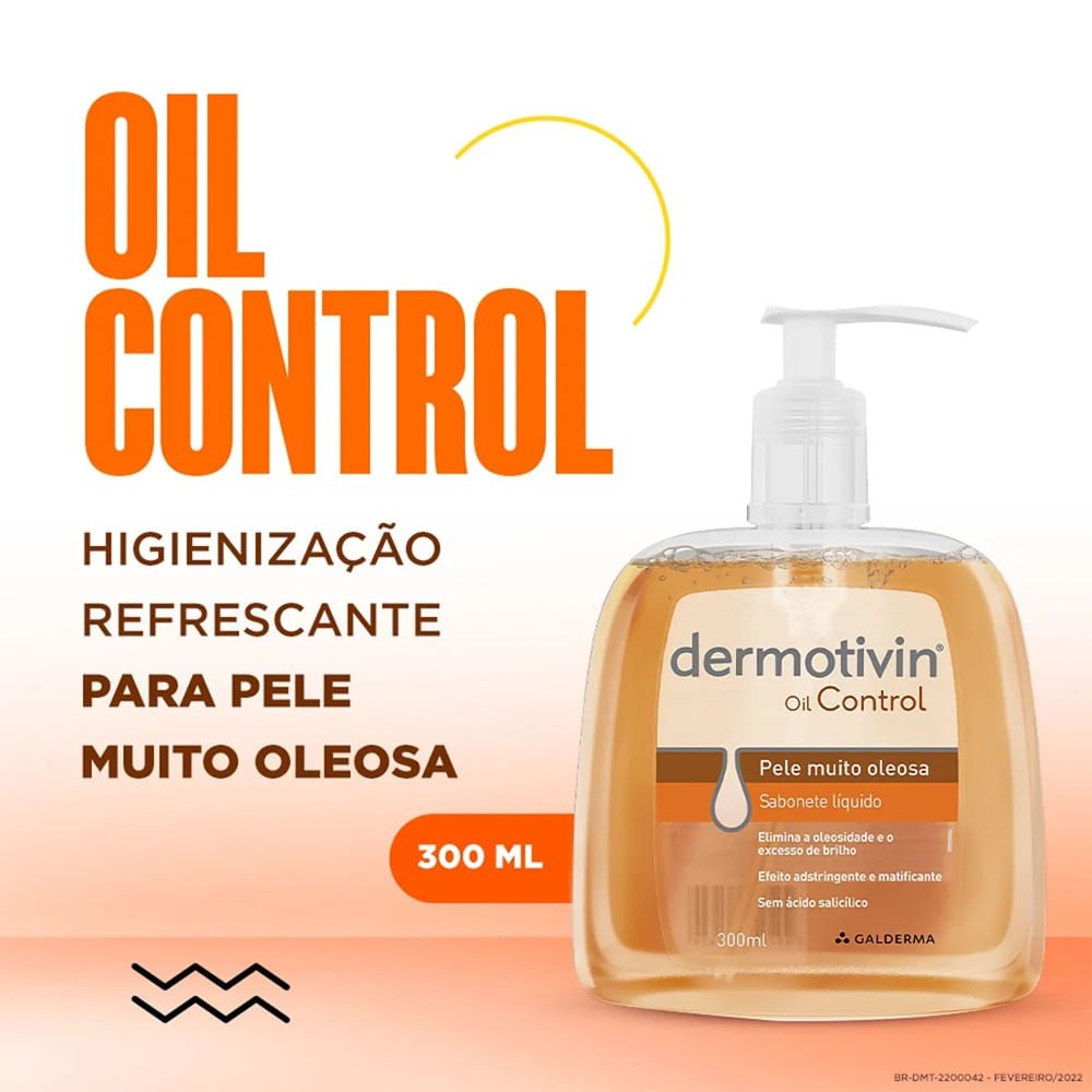 Sabonete Líquido Dermotivin Oil Control Pele Muito Oleosa 300ml 300ml 2