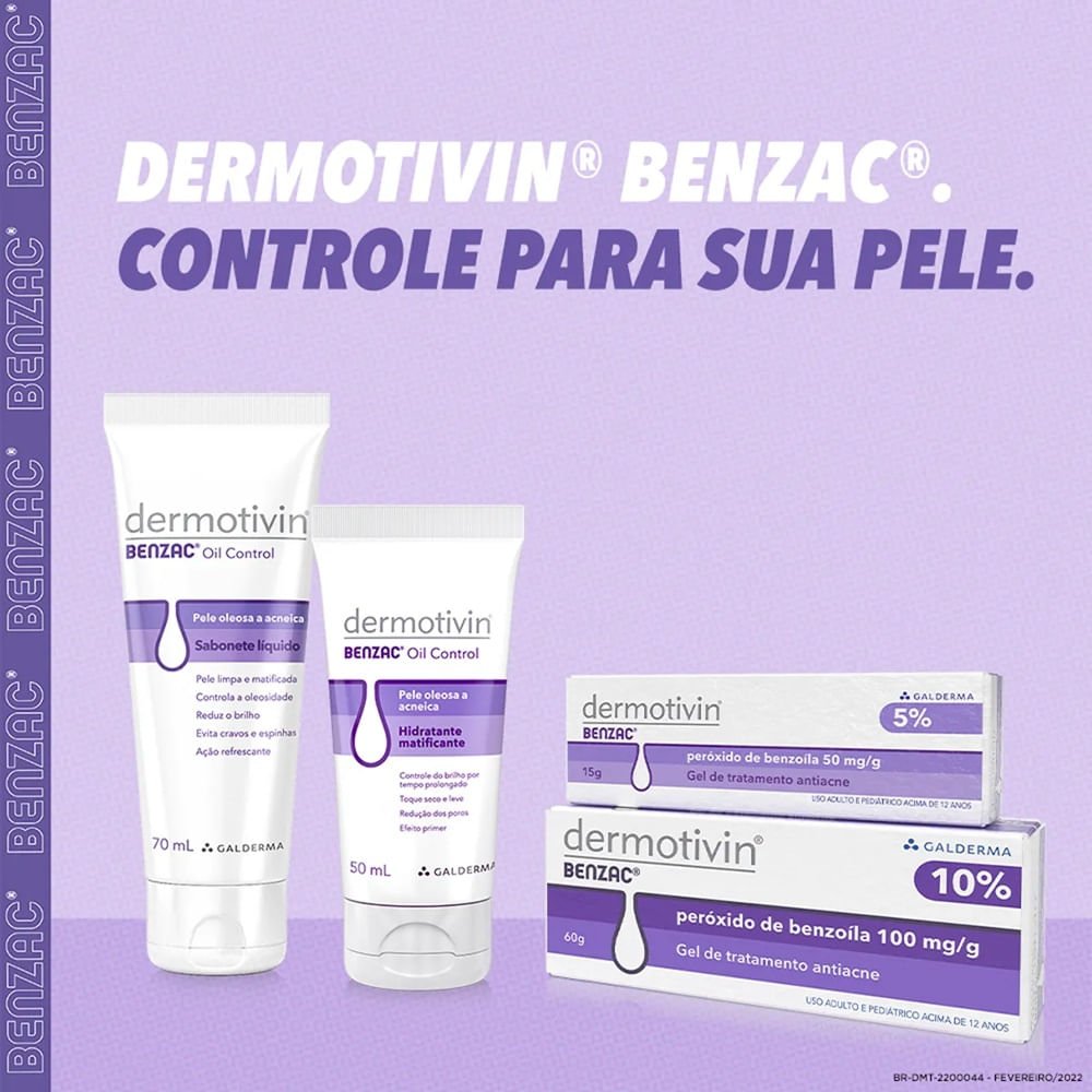 Dermotivin Benzac Oil Control Hidratante Matificante 50ml 50ml 6