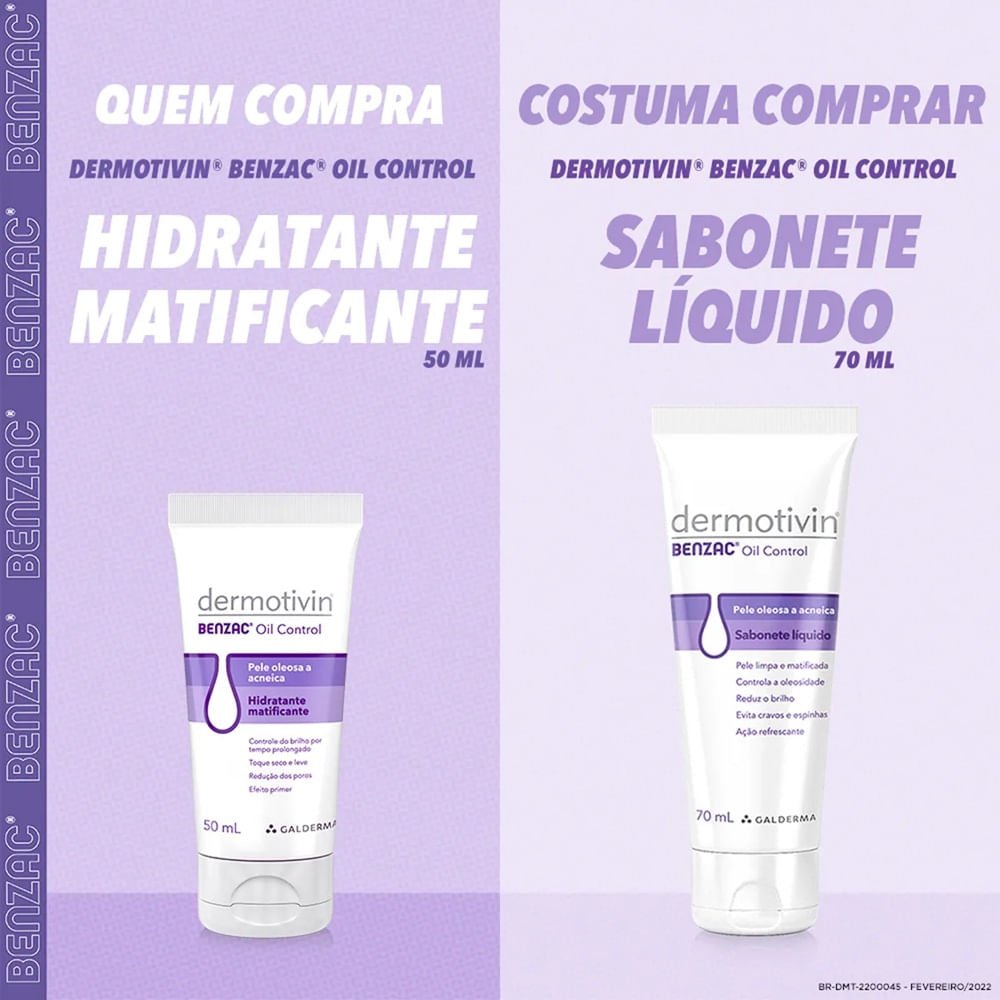 Dermotivin Benzac Oil Control Hidratante Matificante 50ml 50ml 7