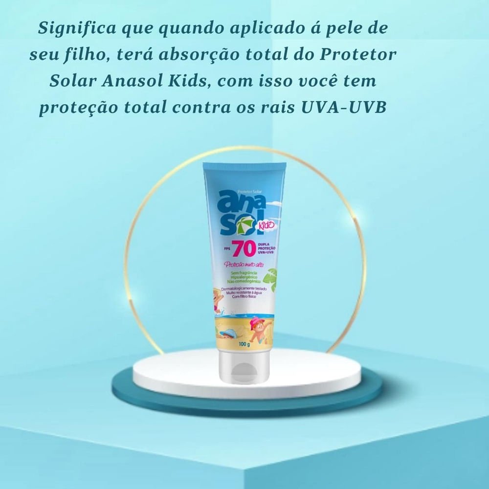Protetor Solar Anasol Kids Fps70 100g 100g 2