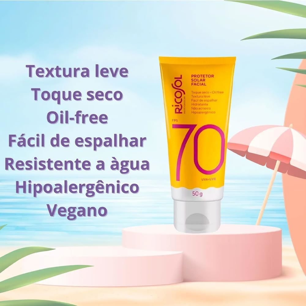 Kit Protetor Solar Anasol Fps70 180g + Protetor Solar Facial Fps70 50g ÚNICO 5