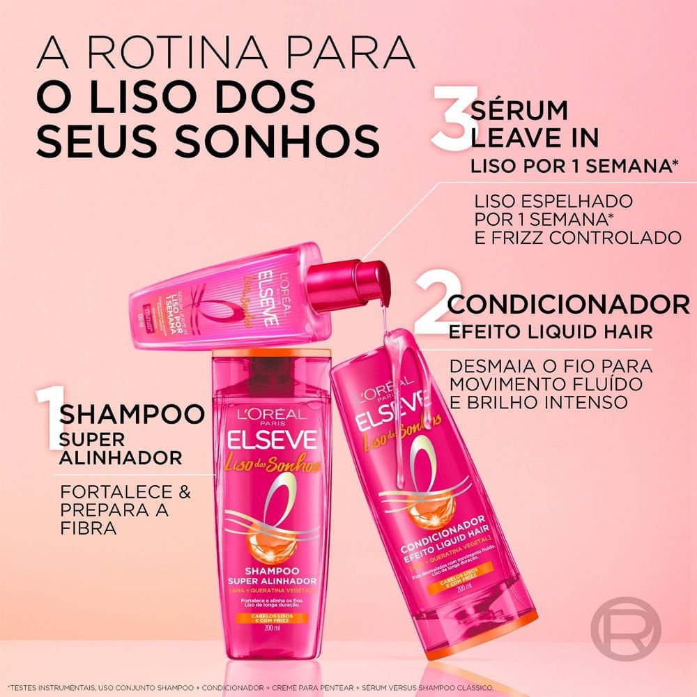 Shampoo Elseve Liso dos Sonhos Super Alinhador 200ml 200ml 7
