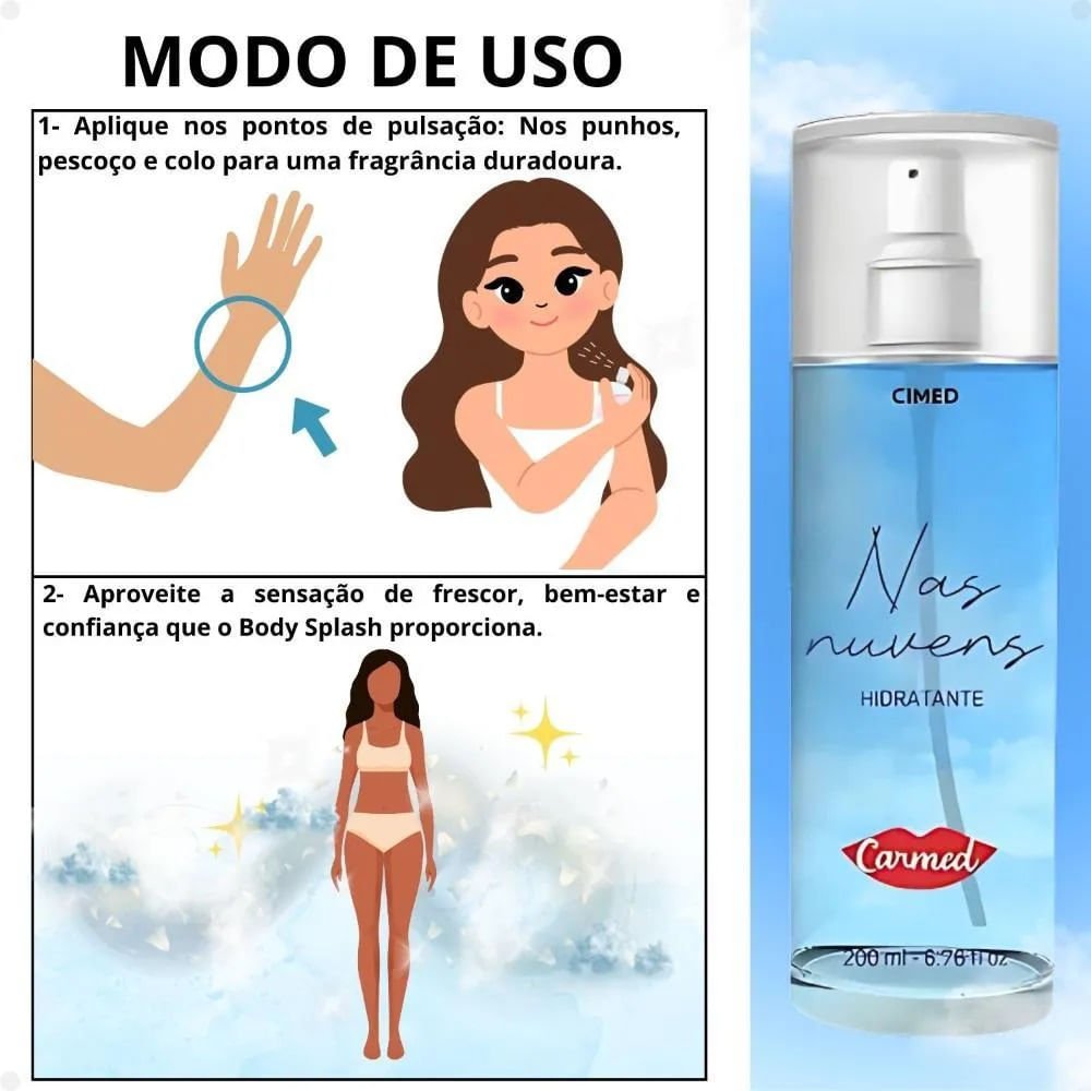 Body Splash Carmed Hidratante Nas Nuvens 200ml 200ml 3