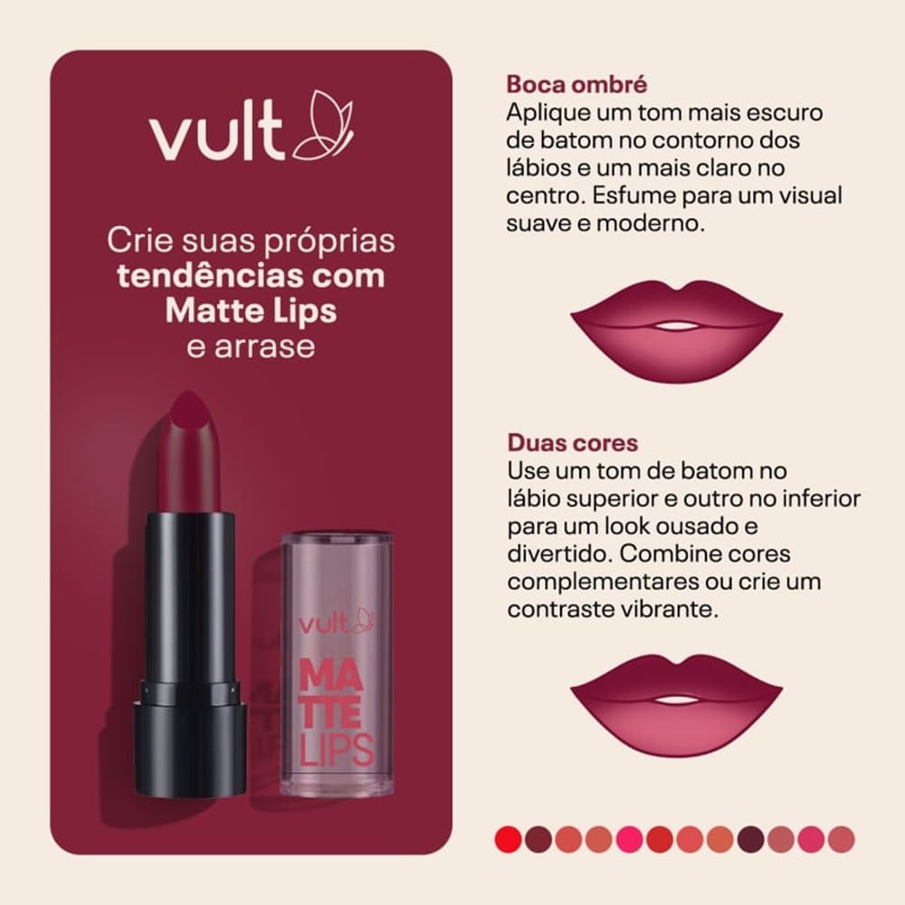 Batom Vult Matte Lips Marsala 3,8g Marsala 4