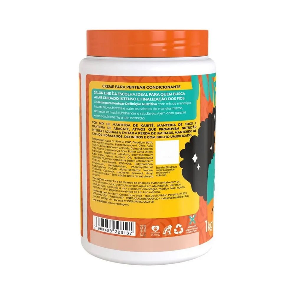 Creme de Pentear Salon Line Ativador de Cachos Definição Nutritiva 1kg 1kg 2