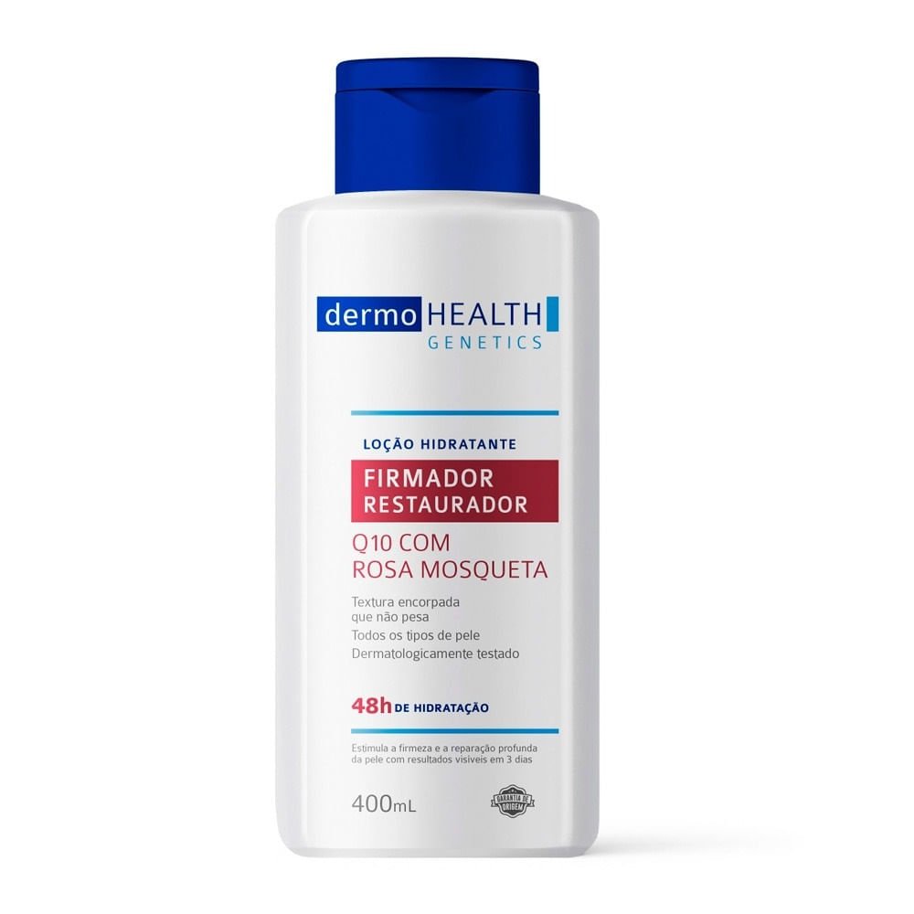 Loção Hidratante DERMOHEALTH Firmador Restaurador Q10 Rosa Mosqueta 400ml