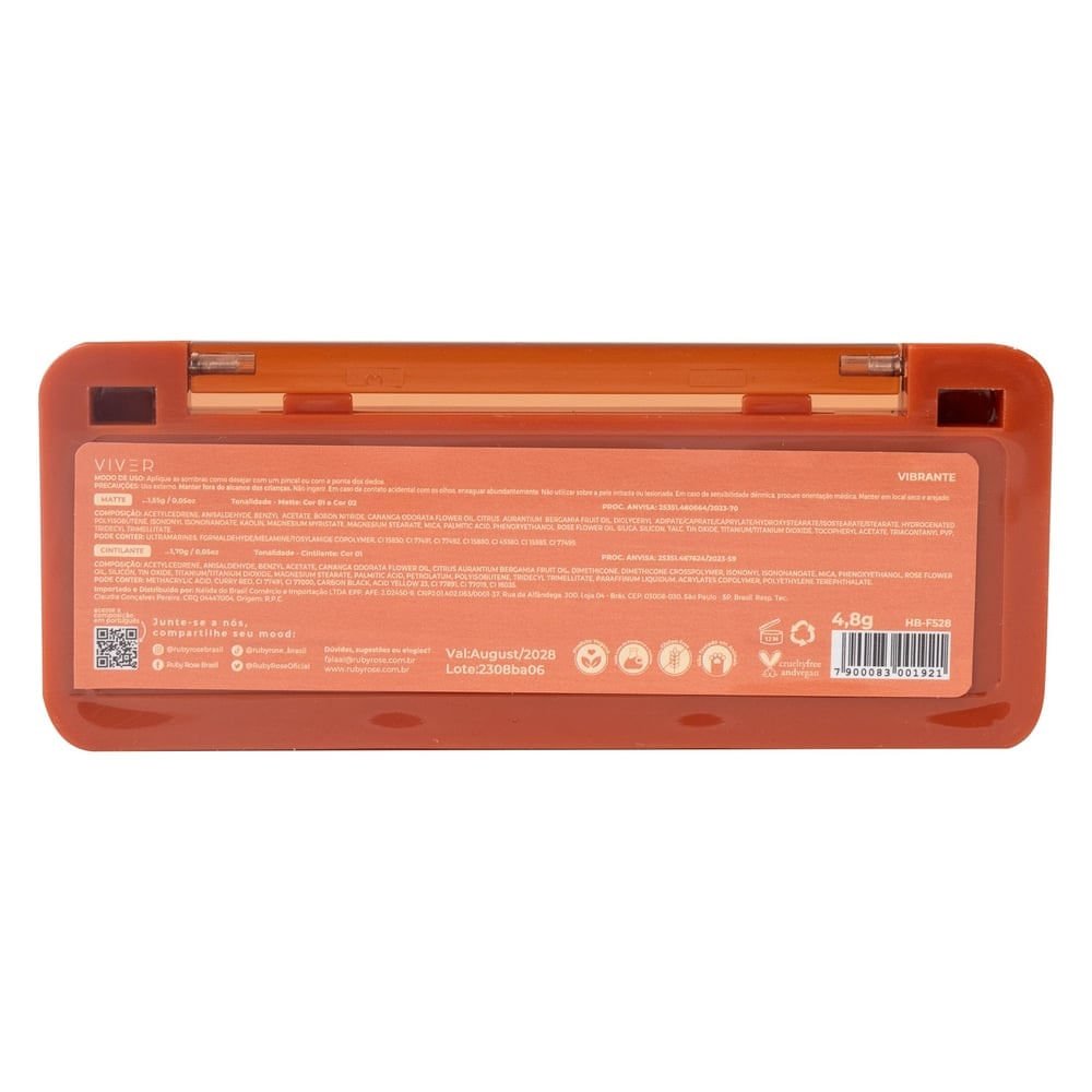 Paleta de Sombra Ruby Rose Viver Vibrante Viver Vibrante 2