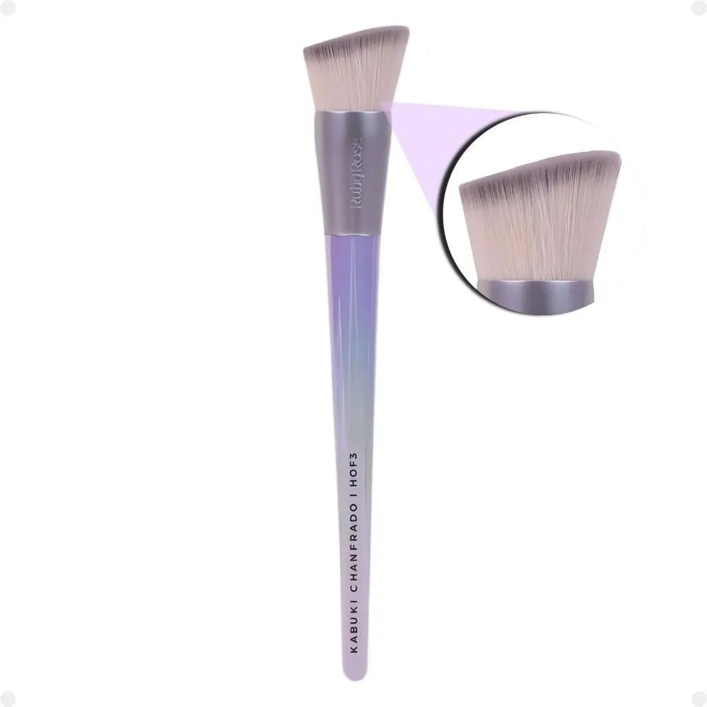 Pincel Ruby Rose Kabuki Chanfrado Holographic Roxo 3
