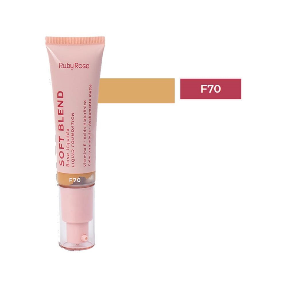 Base Líquida Ruby Rose Soft Blend F70 Cor F70 2