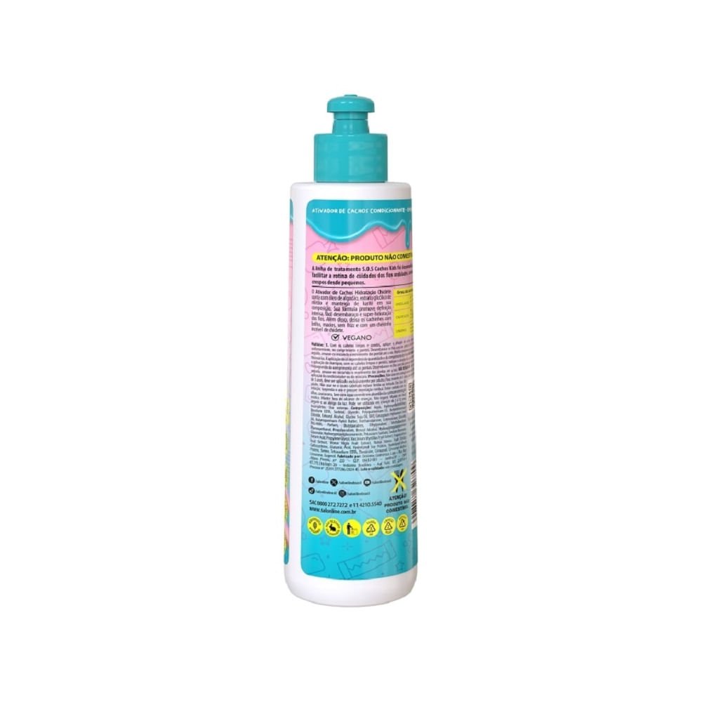 Ativador de Cachos Salon Line Kids SOS Cachos Hidratação Chiclete 300ml 300ml 3