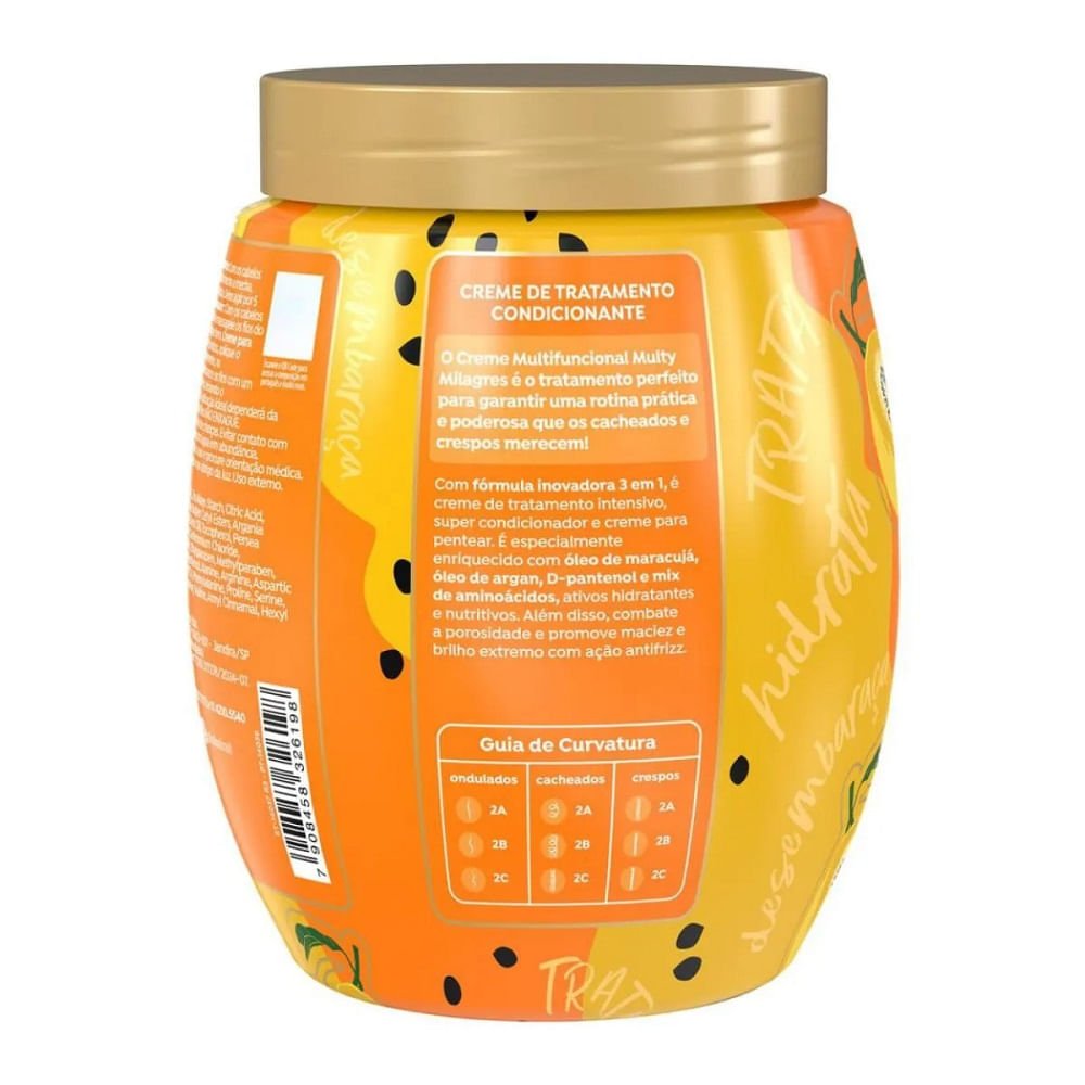 Creme Salon Line 3 em 1 Cachos dos Sonhos Multy Milagres Maracujá 1kg 1kg 3