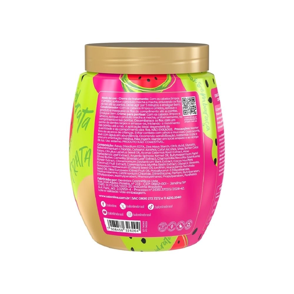 Creme Salon Line 3 Em 1 Cachos dos Sonhos Multy Poderosos Melancia 1kg 1kg 2