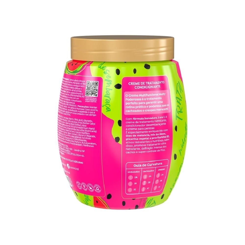 Creme Salon Line 3 Em 1 Cachos dos Sonhos Multy Poderosos Melancia 1kg 1kg 3