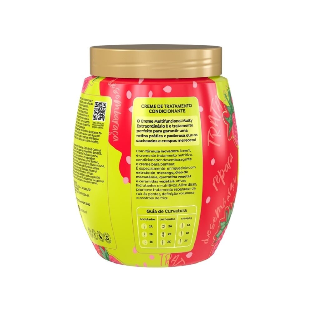 Creme Salon Line 3 em 1 Cachos dos Sonhos Multy Extraordinário Morango 1kg 1kg 3