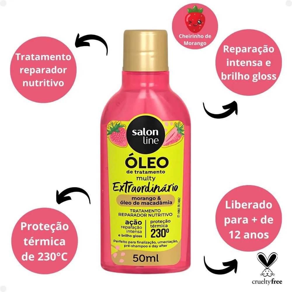 Óleo de Tratamento Salon Line Multy Extraordinário Morango 50ml 50ml 3