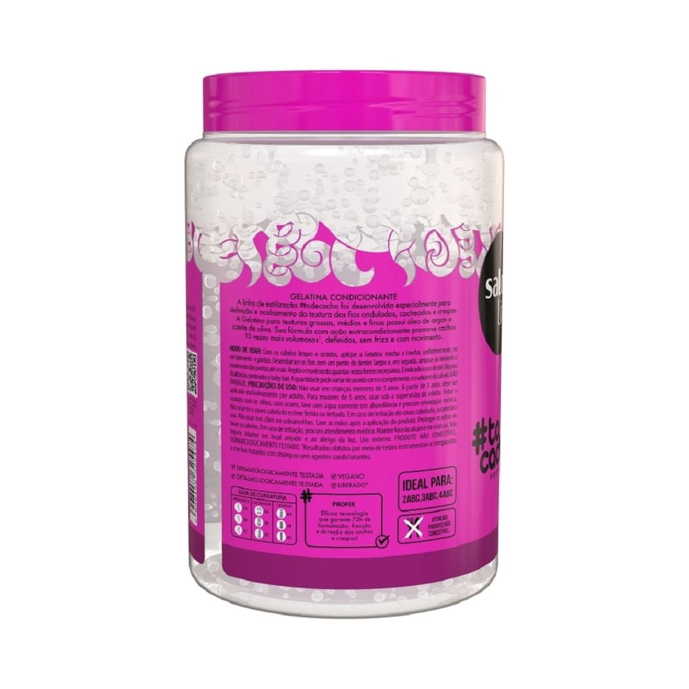 Gelatina Capilar Salon Line To de Cacho Super Volume 1kg 1kg 3
