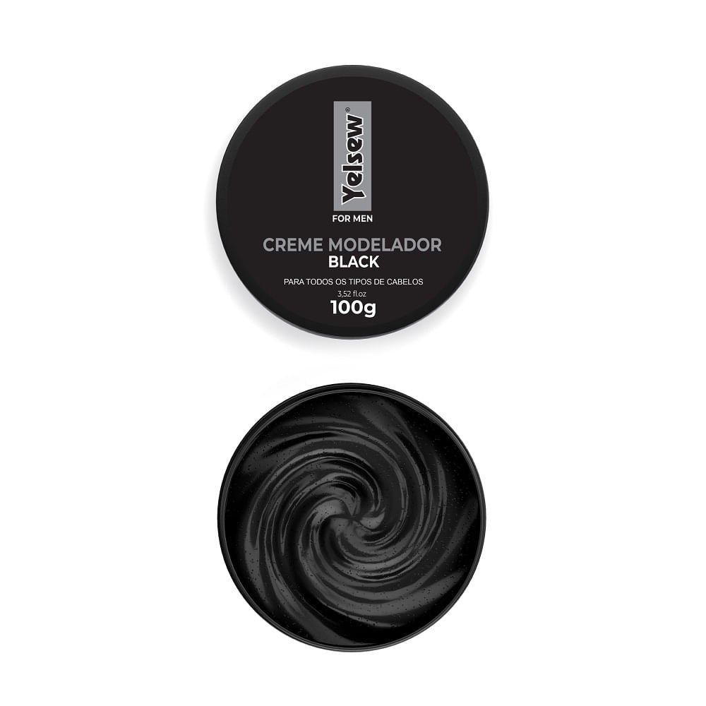 Creme Modelador Capilar Yelsew For Men Black 100g 100g 3