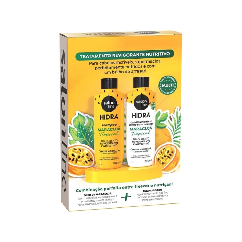 Kit Shampoo Salon Line Hidra Maracujá Tropical 300ml + Condicionador 300ml ÚNICO 2