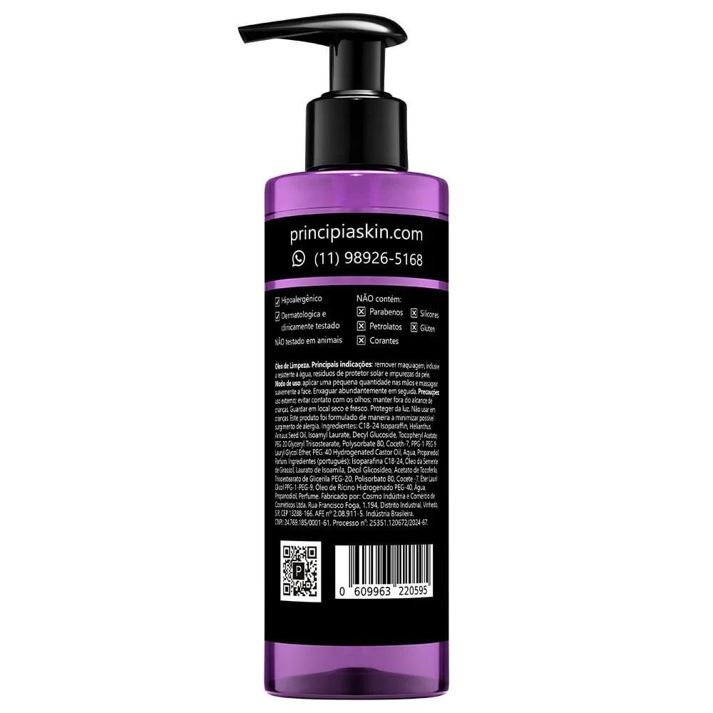 Óleo de Limpeza Demaquilante Principia OL-01 200ml 200ml 2