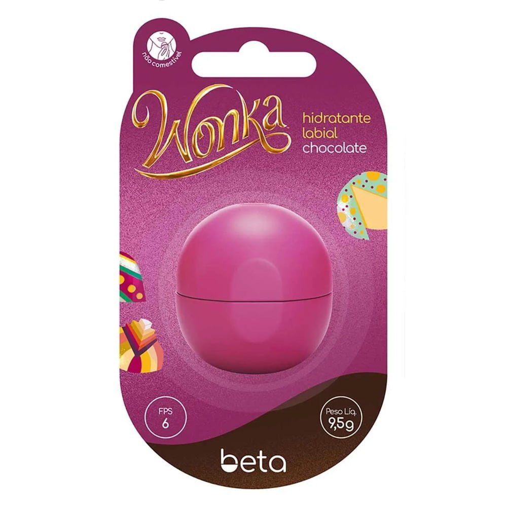 Hidratante Labial Beta Wonka Chocolate Incolor FPS 6 9,5g