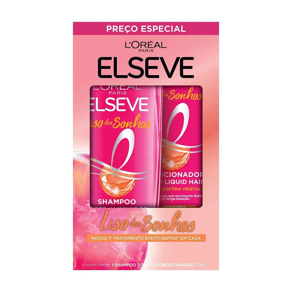 Kit Shampoo Elseve Liso Dos Sonhos 375ml + Condicionador 170ml