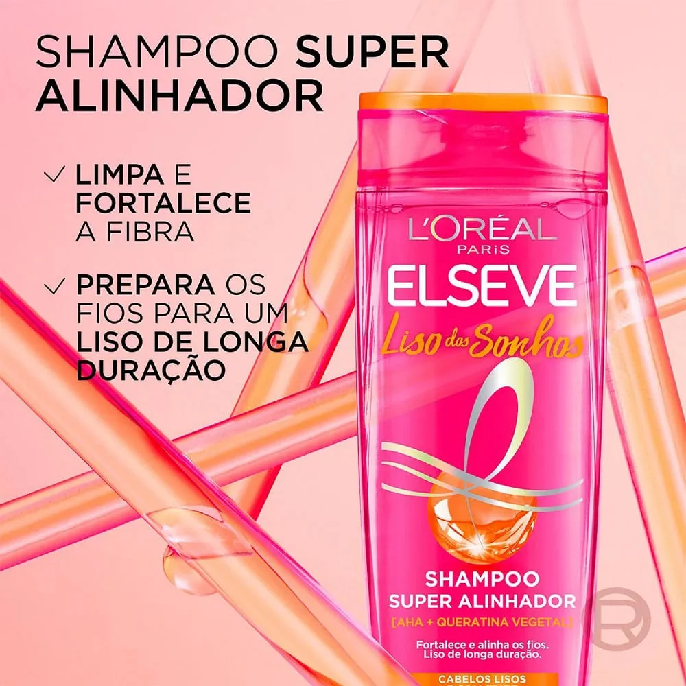 Kit Shampoo Elseve Liso Dos Sonhos 375ml + Condicionador 170ml ÚNICO 2