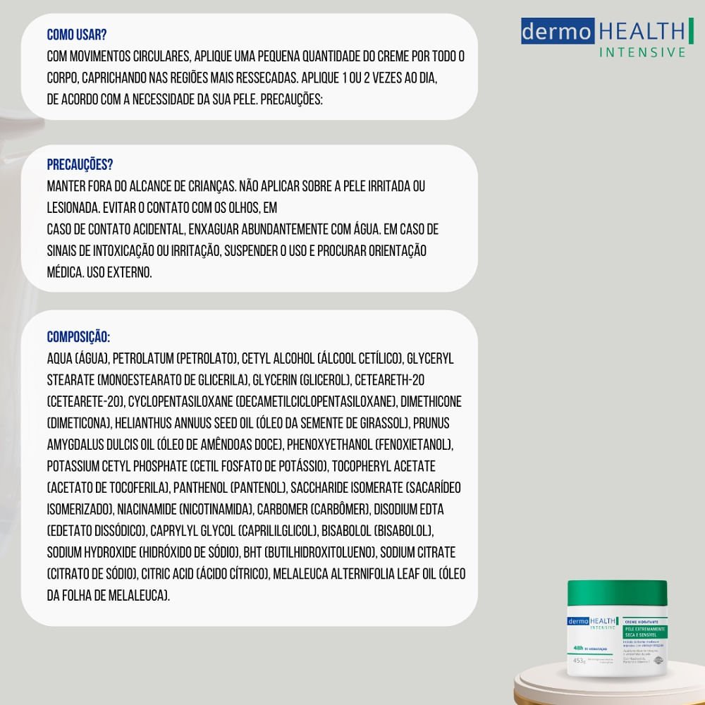 Creme Hidratante Dermo Health Intensive 453g 453g 3
