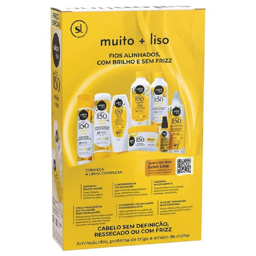 Kit Shampoo Salon Line Meu Liso Muito + Liso 300ml + Condicionador 200ml ÚNICO 2