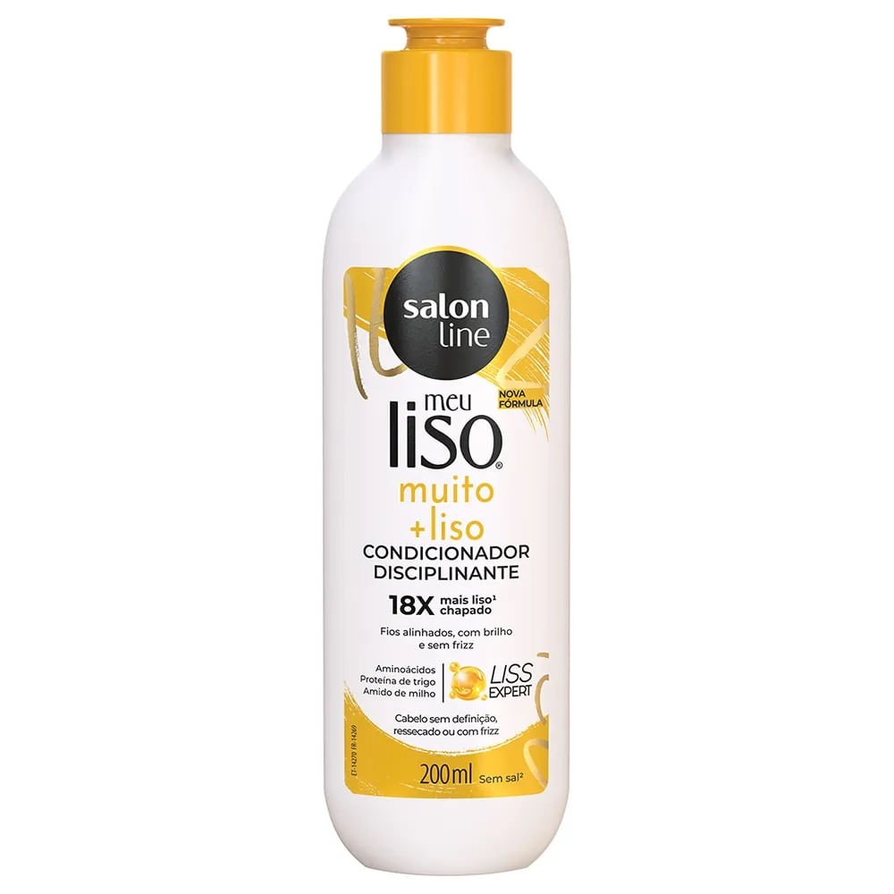 Kit Shampoo Salon Line Meu Liso Muito + Liso 300ml + Condicionador 200ml ÚNICO 4