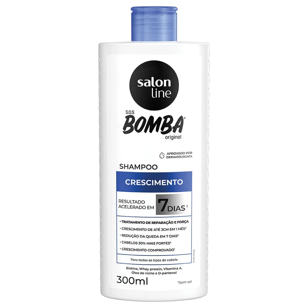 Kit Shampoo Salon Line SOS Bomba Crescimento 300ml + Condicionador 200ml ÚNICO 3