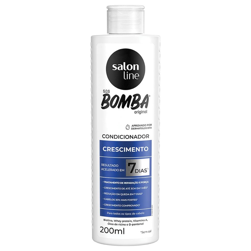 Kit Shampoo Salon Line SOS Bomba Crescimento 300ml + Condicionador 200ml ÚNICO 4