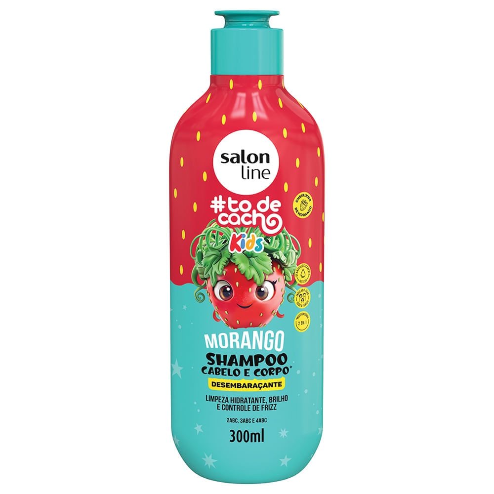 Kit Shampoo Salon Line Kids To De Cacho Morango 300ml + Condicionador 200ml ÚNICO 2
