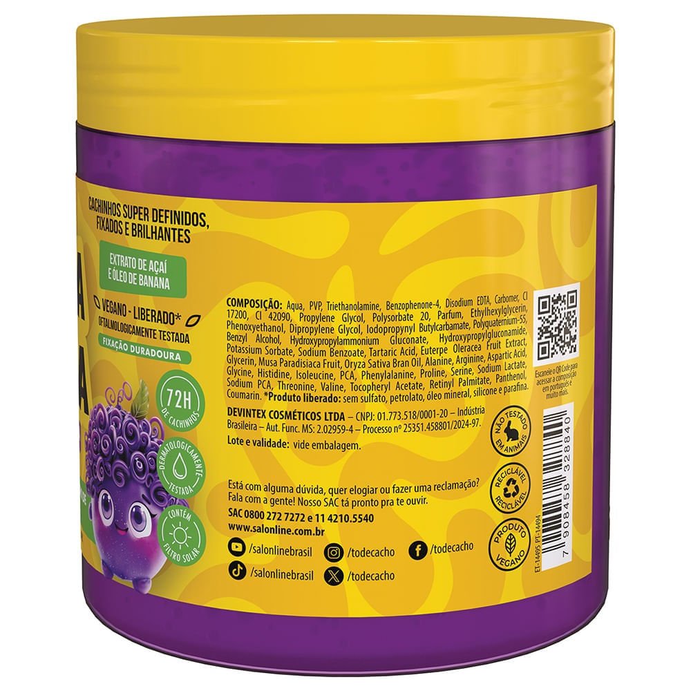 Gelatina Capilar Definidora Salon Line Kids To de Cacho Açai 550g 550g 2