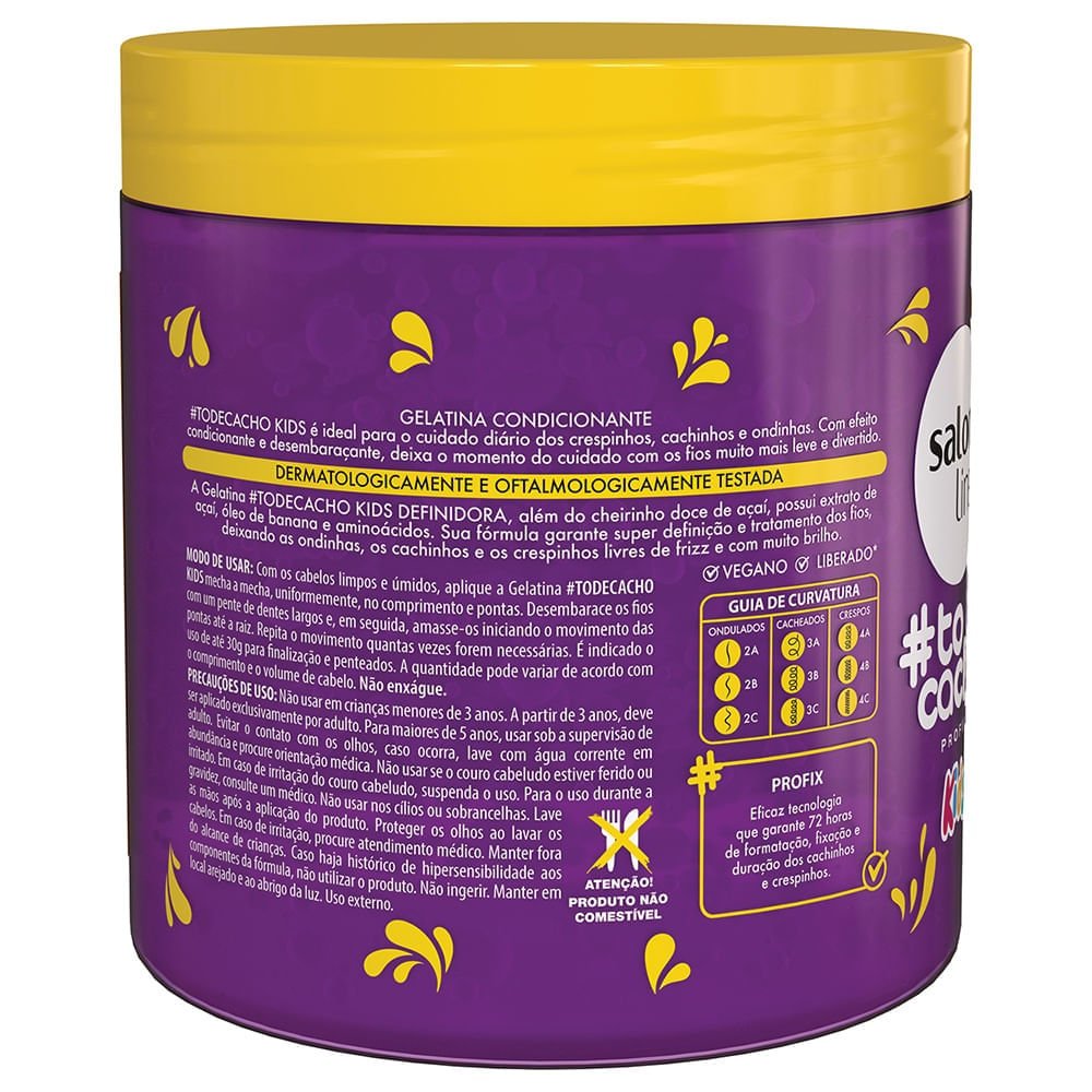 Gelatina Capilar Definidora Salon Line Kids To de Cacho Açai 550g 550g 3