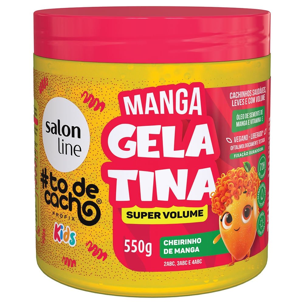 Gelatina Capilar Super Volume Salon Line Kids To de Cacho Manga 550g 550g 1