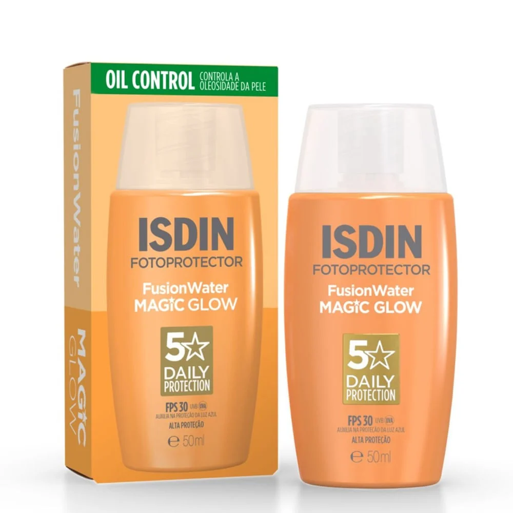 Protetor Solar Facial Isdin Fusion Water Magic Glow FPS30 50ml 50ml 2