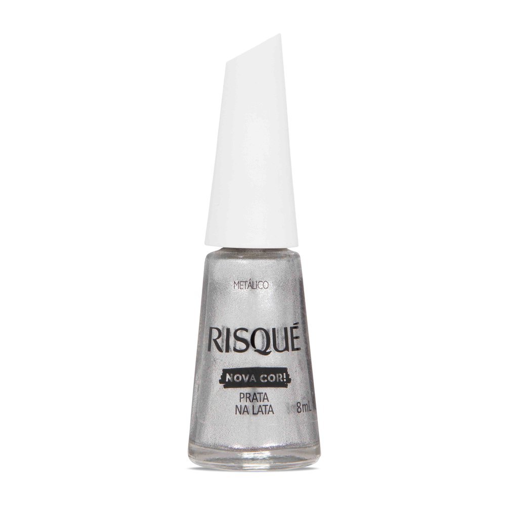 Esmalte Metálico Risqué Prata na Lata 8ml