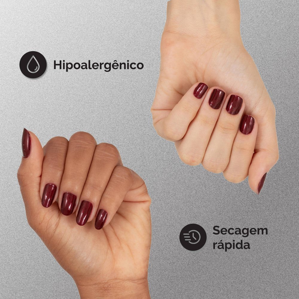 Esmalte Vermelho Risqué Diamond Gel Charlotte de Romã Metálico 9,5 ml Charlotte De Romã 5