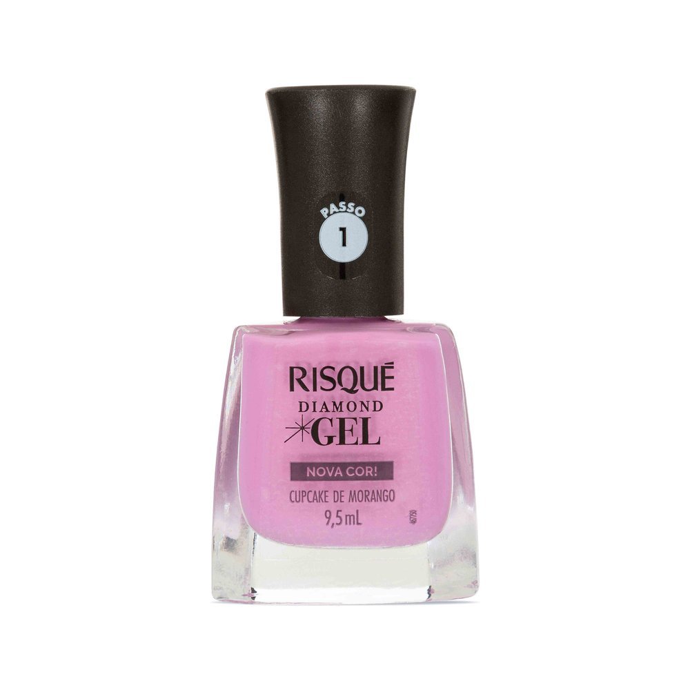 Esmalte Rosa Risqué Diamond Gel Cupcake de Morango Cremoso 9,5 ml