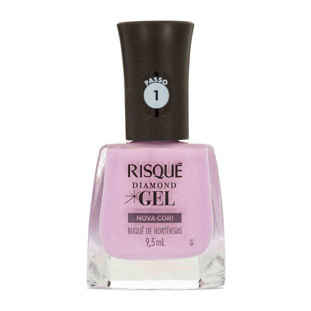 Esmalte Lilás Risqué Diamond Gel Buquê de Hotênsias Cremoso 9,5 ml