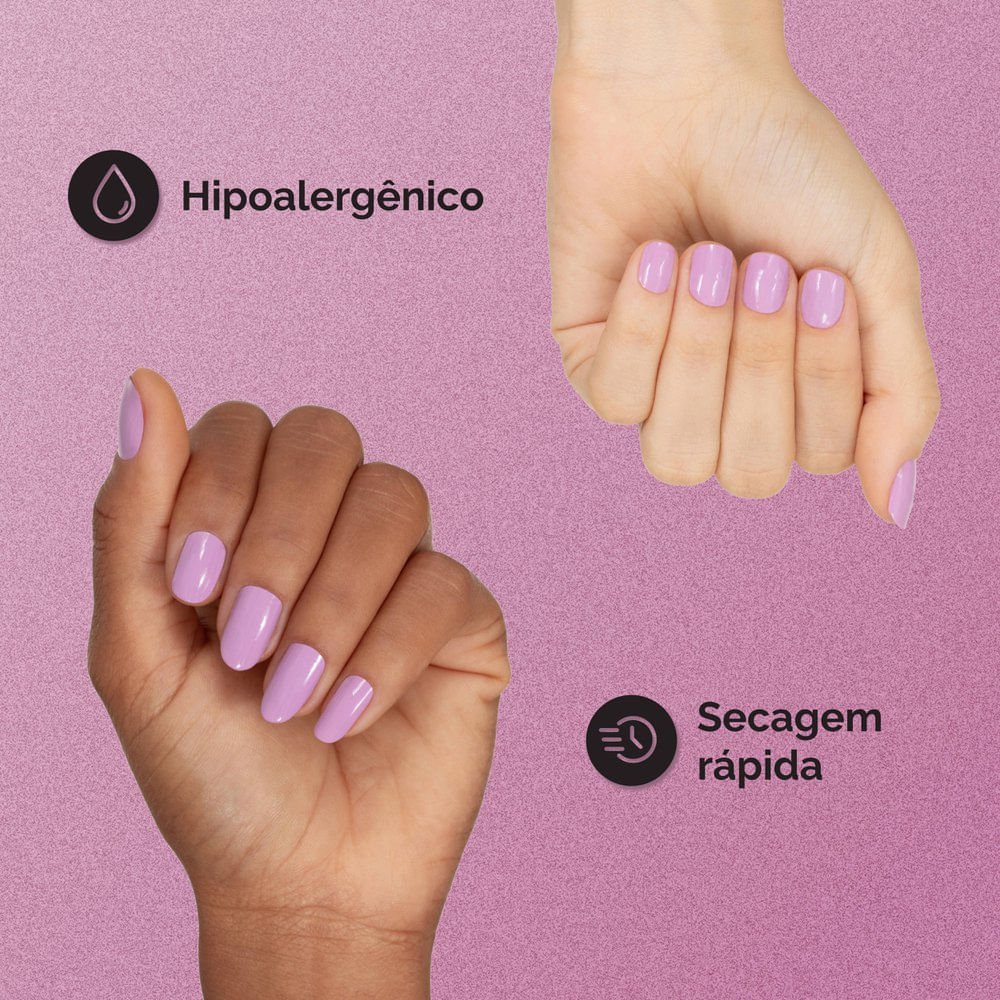 Esmalte Lilás Risqué Diamond Gel Buquê de Hotênsias Cremoso 9,5 ml Buquê de Hortênsias 5