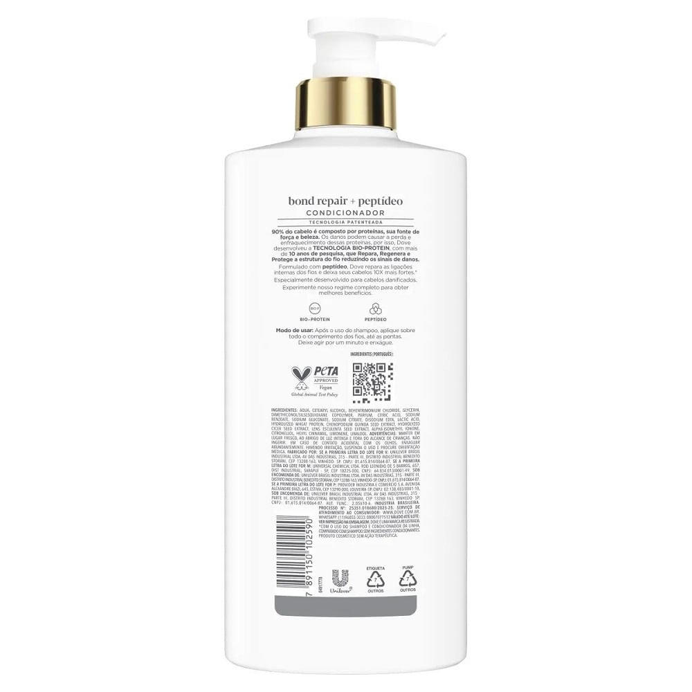 Condicionador Dove Bond Repair + Peptídeo 600ml 600ml 3