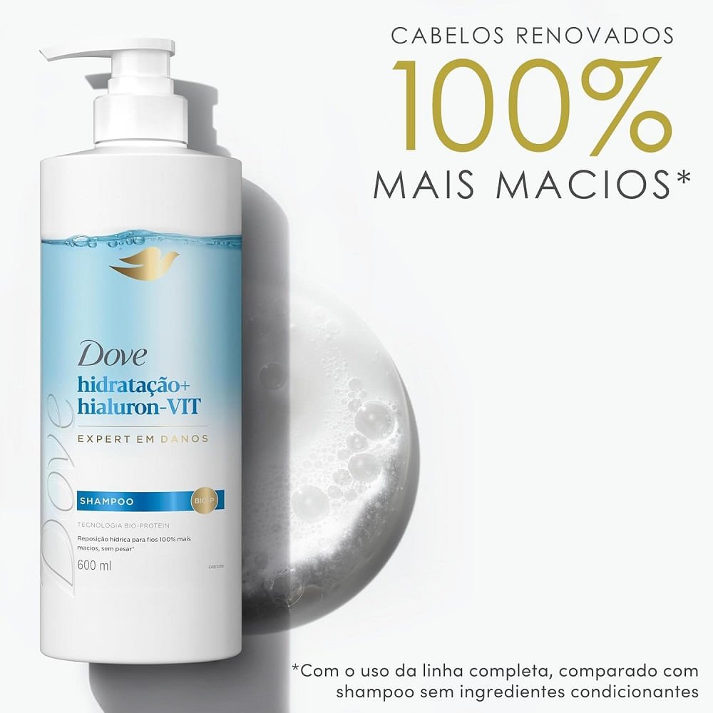 Shampoo Dove Hidratação + Hialuron-VIT 600ml 600ml 4
