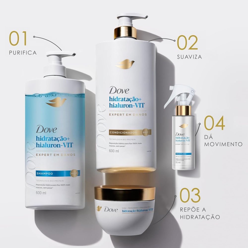 Shampoo Dove Hidratação + Hialuron-VIT 600ml 600ml 8
