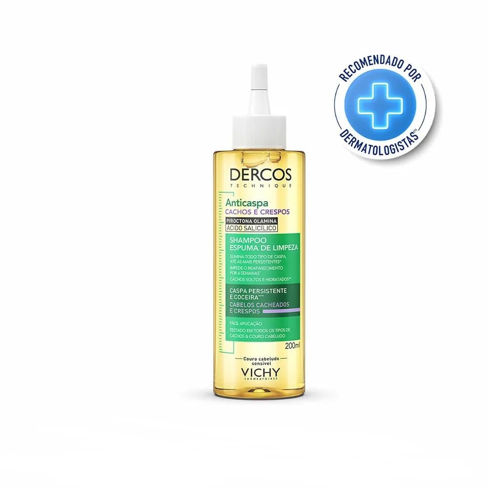 Shampoo Anticaspa Espuma De Limpeza Vichy Dercos Cachos e Crespos 200ml 200ml 2