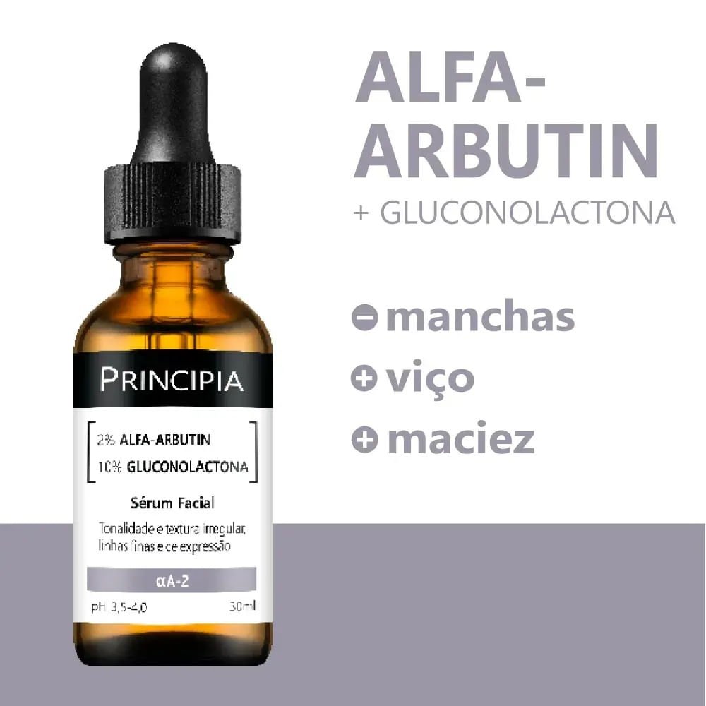 Sérum Facial Principia aA 2% Alfa-arbutin + 10% Gluconolactona 30ml 30ml 4