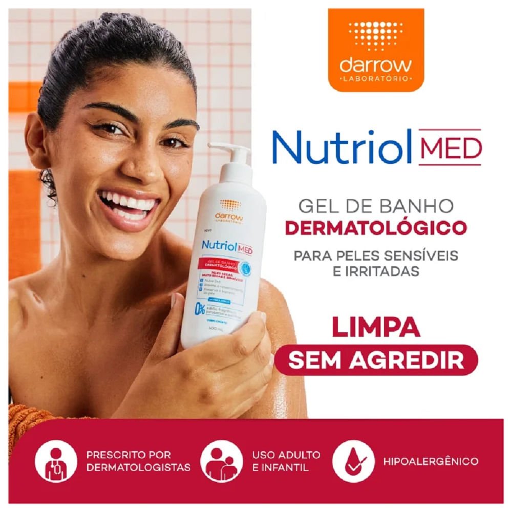 Gel de Banho Nutriol Med para Pele Seca 400ml 400ml 6